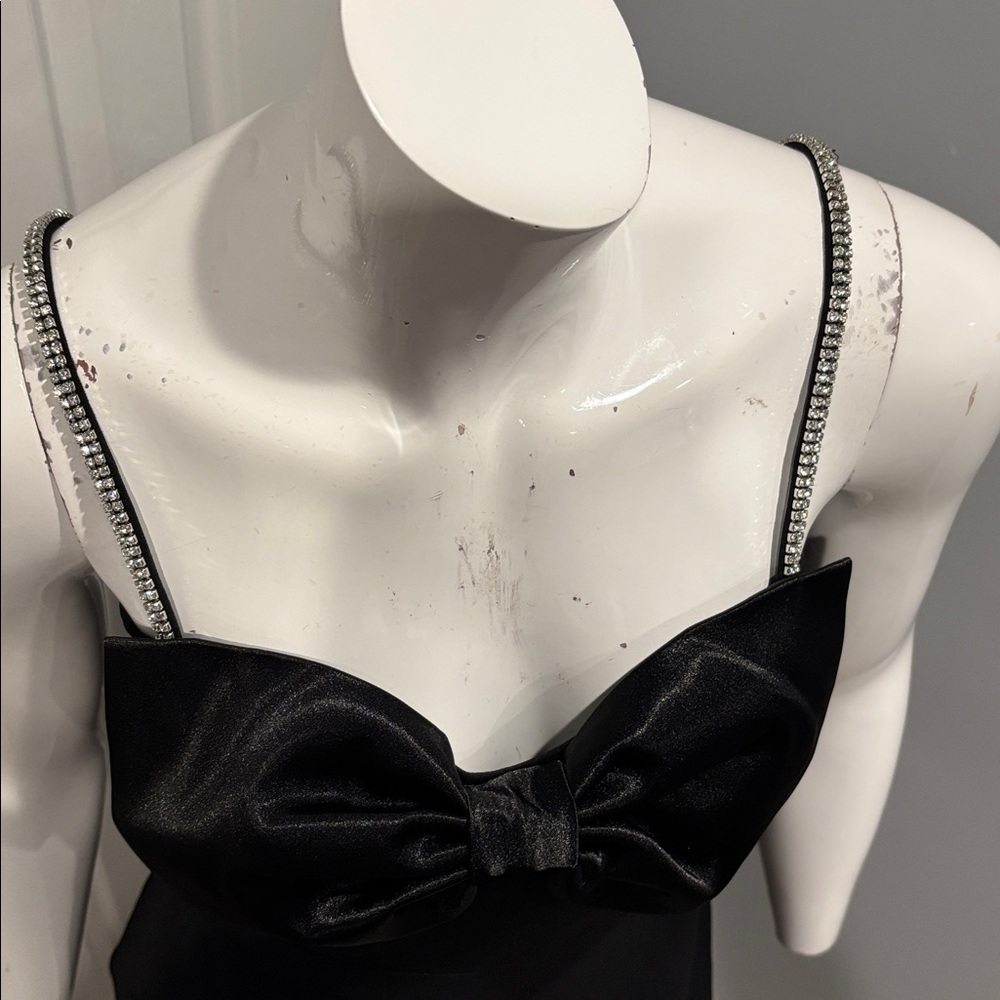 NWOT Eliza J rhinestone strap and bow detail jumpsuit - Picture 5 of 14